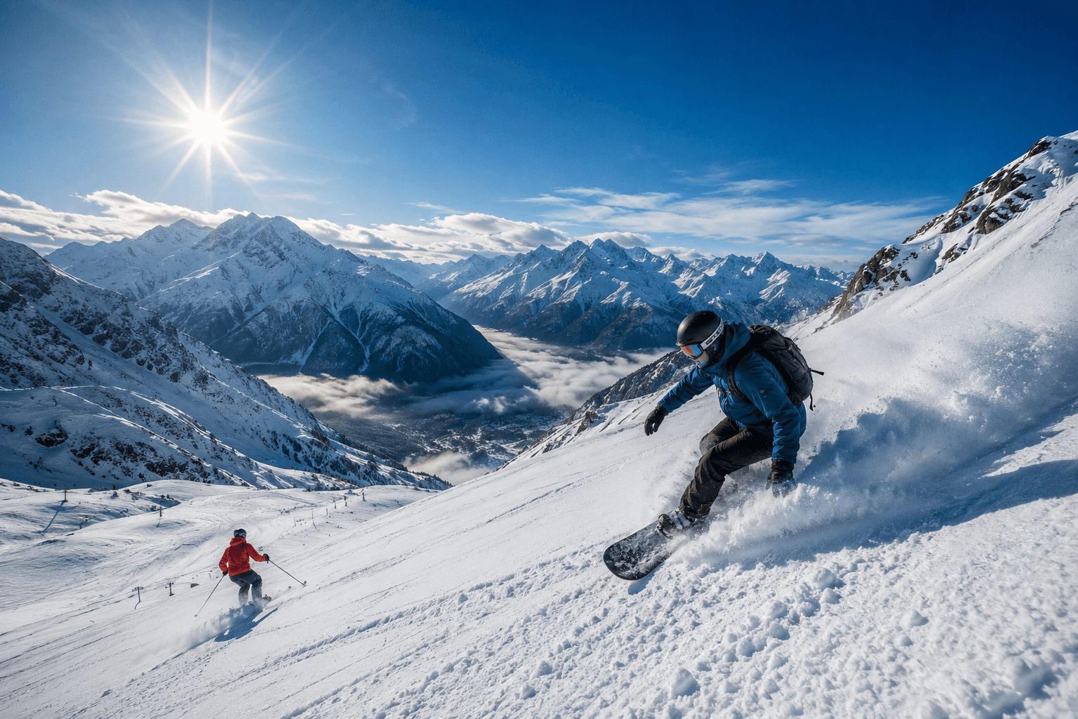 Winter ski and snowboard course in Gulmarg
