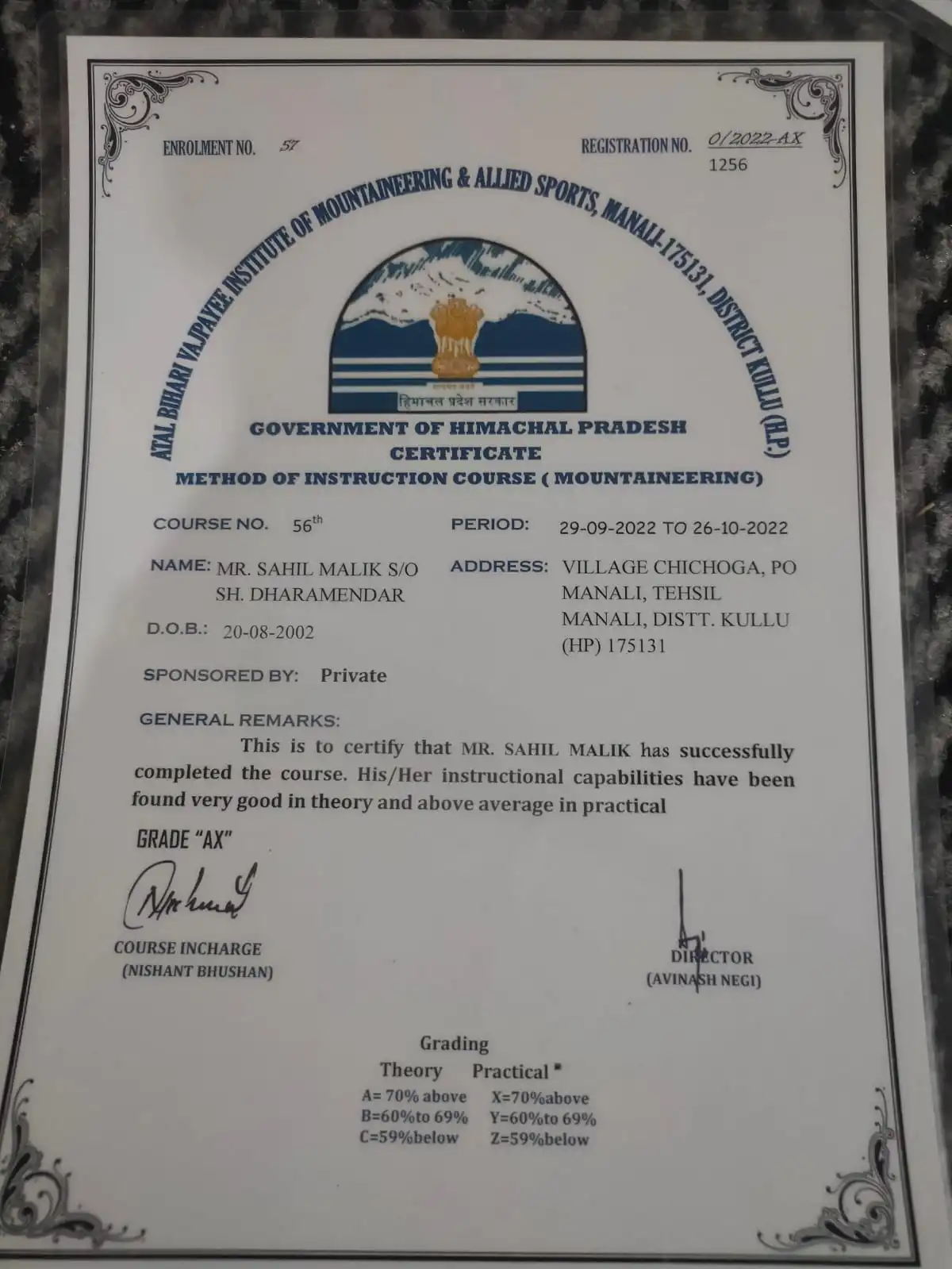 Certificate 3 of White Expedition accreditations